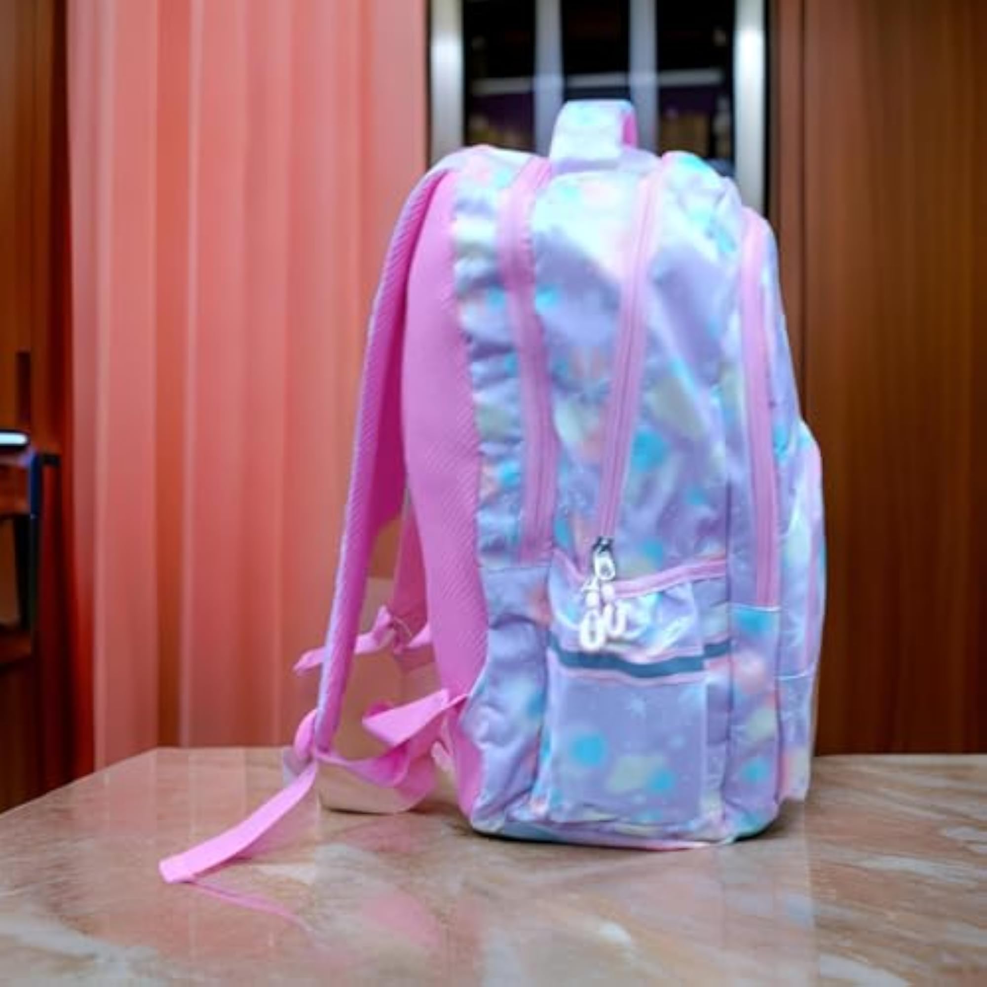 Girls' Iridescent Backpack with Fairy Applique, Pink and Blue